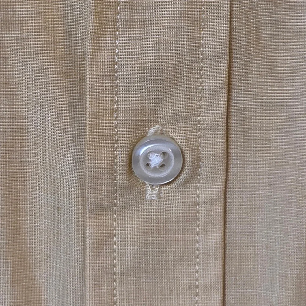 Banana Republic Men Slim Fit L Short‎ Sleeve Button Shirt Yellow Easter Spring